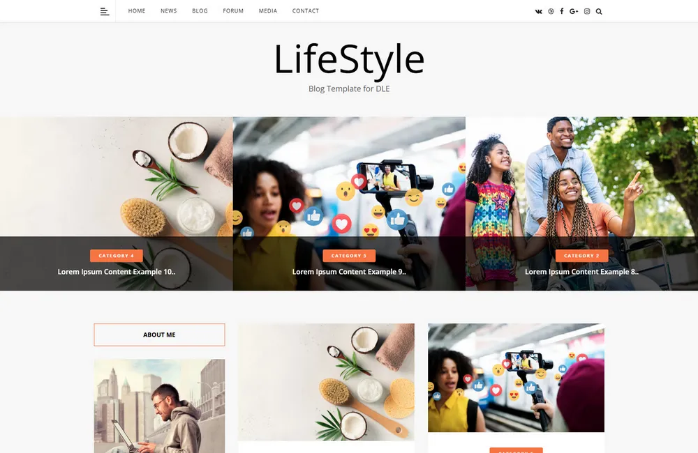 Cool LifeStyle Template for DataLife Engine - DLE Template English Version